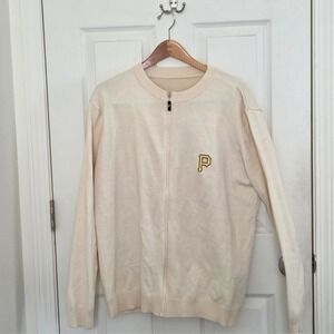 Pittsburgh Pirates PNC Bank Full Zip Cardigan Sweater Cardigan Men XL Cream
